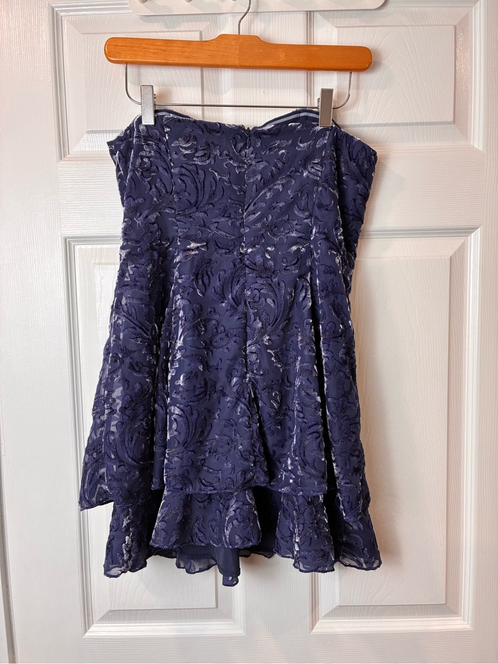 MAJORELLE Revolve Blue Printed Ruffle-Hem Mini Dress - Picture 7 of 12